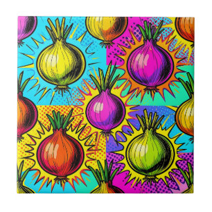 Carreau Oignons colorés Pop Art