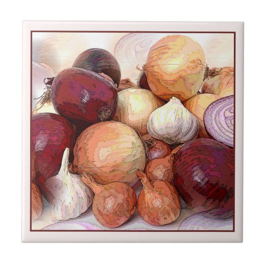 Carreau Oignons et ail classique Cuisine d'art alimentaire (Devant)