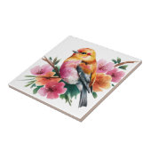 Carreau Oiseau à Fleur Rose (Côté)