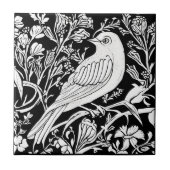 Carreau Oiseau Art nouveau sur une branche avec fleurs en (Devant)