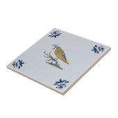 Carreau Oiseau avec Berry Delft Repro Peint à la main c. 1 (Côté)