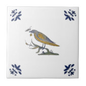 Carreau Oiseau avec Berry White Delft Repro c. 1 650 Carre (Devant)