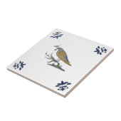 Carreau Oiseau avec Berry White Delft Repro c. 1 650 Carre (Côté)