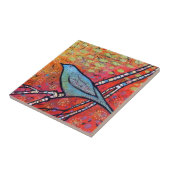 Carreau Oiseau bleu coloré (Côté)