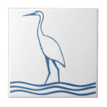 Carreau Oiseau bleu d'eau de mer de héron de trépied<br><div class="desc">Style moderne de tuile avec un oiseau de mer de héron pataugeant la tuile en céramique d'accent de ~. Appréciez la tuile et les mercis de l'arrêt par !</div>