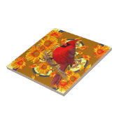 Carreau oiseau cardinal rouge (Côté)