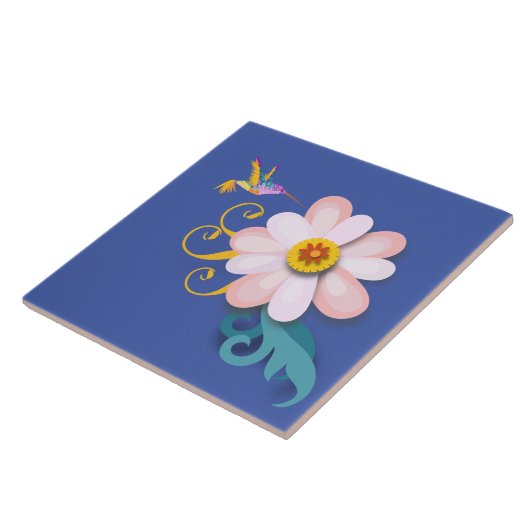 Carreau Oiseau coloré (Côté)