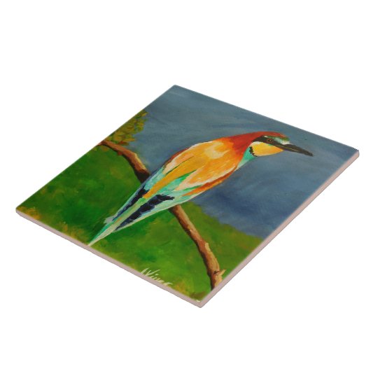 Carreau Oiseau coloré (Côté)