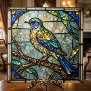 Carreau Oiseau coloré en mosaïque de faux vitrail Art de l