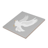 Carreau Oiseau de colombe blanche gris (Côté)