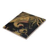 Carreau Oiseau de coq d'or Classique japonais Antique (Côté)