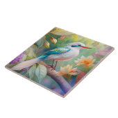 Carreau Oiseau de fantaisie à ailes de sarcelle iridescent (Côté)