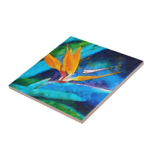 Carreau oiseau de fleur de paradis (Côté)