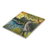 Carreau Oiseau de hibou 68 Nature verte (Côté)