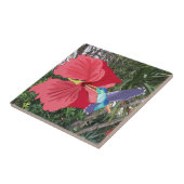 Carreau Oiseau de Humming bleu et vert (Côté)