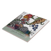 Carreau Oiseau de lapin Jacobean tuile florale murale 8pc  (Côté)