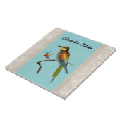 Carreau Oiseau de mer européen d'abeilles avec nom sur Aqu (Côté)