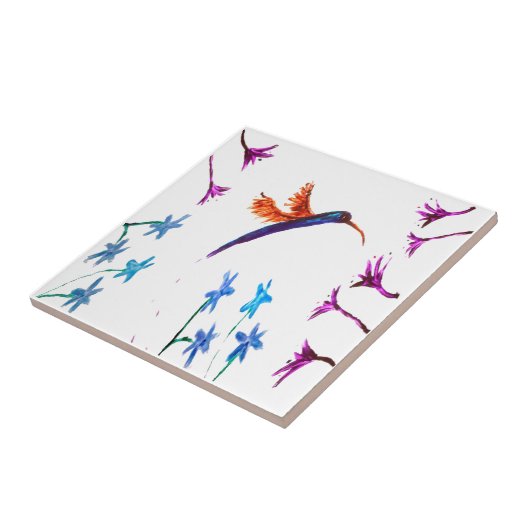 Carreau Oiseau de mer Floral (Côté)