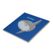 Carreau Oiseau de mer mola mola mignonne caricature (Côté)