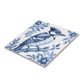 Carreau Oiseau de Pic-de-Foule Bleu et Blanc (Côté)