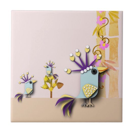 Carreau Oiseau drôle (Devant)