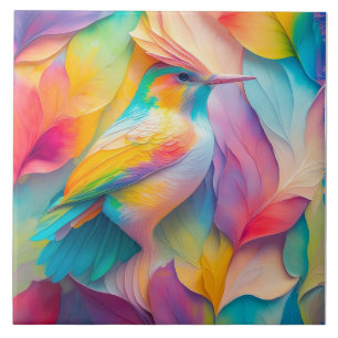 Carreau Oiseau en soie de fantaisie