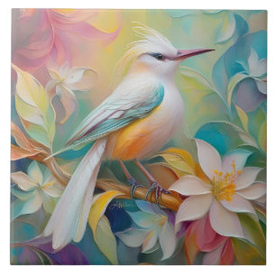 Carreau Oiseau Fantastique à Dos Doré Touffu
