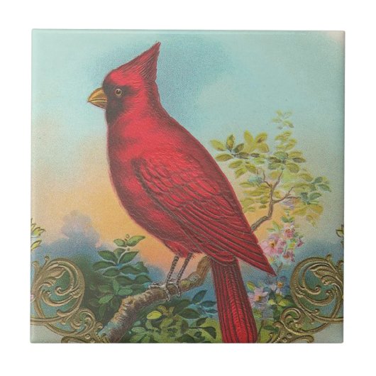 Carreau Oiseau rouge (Devant)