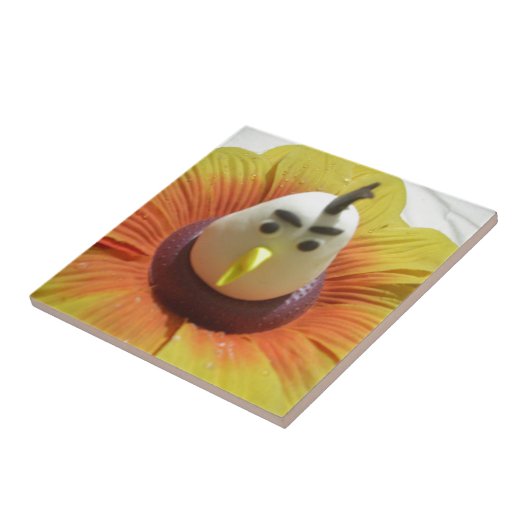 Carreau Oiseau sculpté en Tournesol Imprimer (Côté)