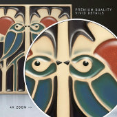 Carreau Oiseau sur Fleurs Décor Art Déco Nouveau