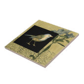 Carreau Oiseau sur Noir et Arrière - plan Vintage (Côté)