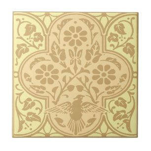 Carreau Oiseau vintage En Vin Floral Frieze Motif