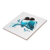 Carreau Oiseaux bleus masqués (Côté)