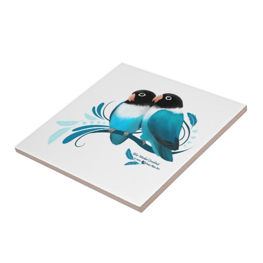 Carreau Oiseaux bleus masqués (Côté)