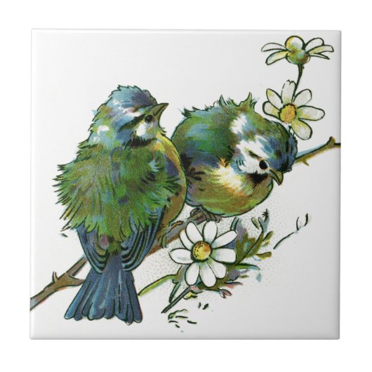 Carreau Oiseaux bleus vintages (Devant)