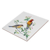 Carreau Oiseaux Bruants sur Branches (Côté)
