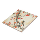 Carreau Oiseaux chantants orientaux et fleurs - Traditionn (Côté)