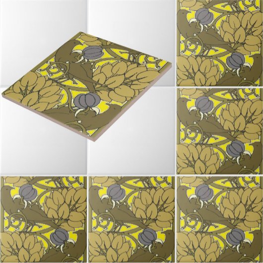 Carreau Oiseaux dans les fruits Motif par Voysey