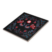 Carreau Oiseaux d'art populaire scandinave Monogramme (Côté)