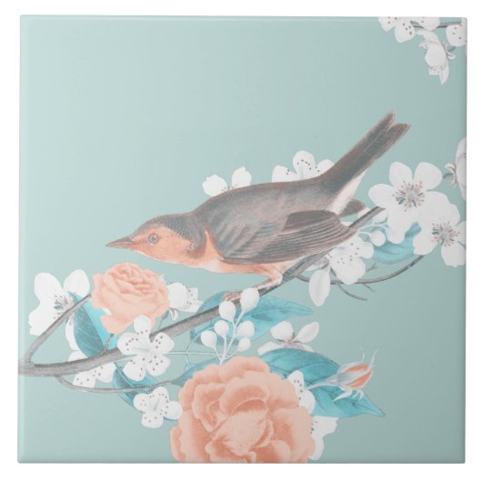 Carreau Oiseaux et fleurs (Devant)