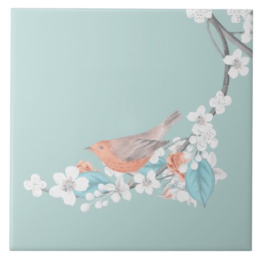 Carreau Oiseaux et fleurs (Devant)