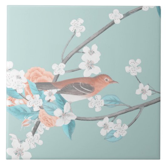 Carreau Oiseaux et fleurs (Devant)