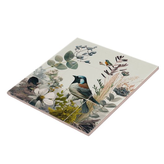 Carreau Oiseaux et fleurs (Côté)