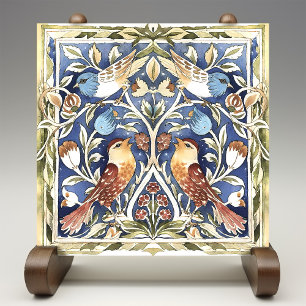 Carreau Oiseaux et fleurs colorés Arts et artisanat