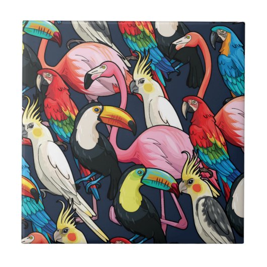 Carreau Oiseaux exotiques (Devant)