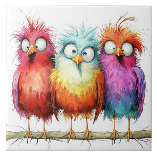 Carreau Oiseaux fantaisistes (Devant)