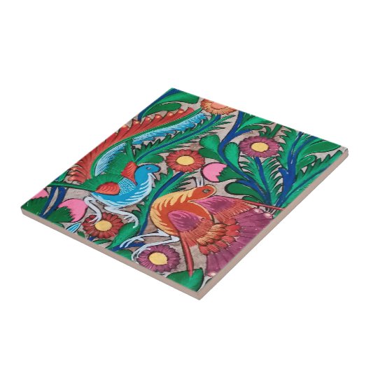 Carreau OISEAUX MEXICAINS Art coloré (Côté)