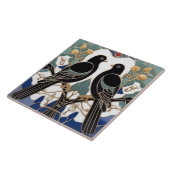 Carreau Oiseaux noirs élégants Art Nouveau Oiseau Art Déco (Côté)