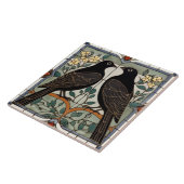 Carreau Oiseaux noirs Faux Vitrail Oiseau Couple (Côté)