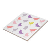 Carreau Oiseaux pastel rose et violet avec Birdhouse (Côté)